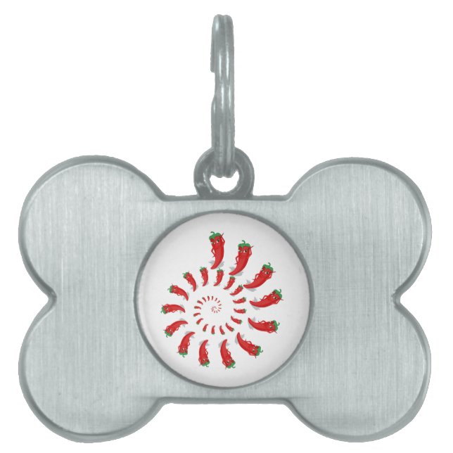 Red Pepper Diva Spiral Pet Name Tag (Front)