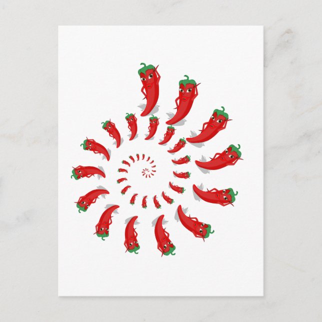 Red Pepper Diva Spiral Postcard (Front)