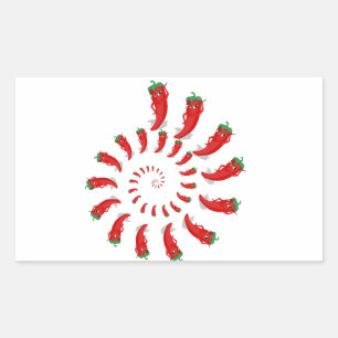 Red Pepper Diva Spiral Rectangular Sticker