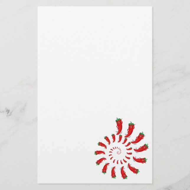 Red Pepper Diva Spiral Stationery (Front)