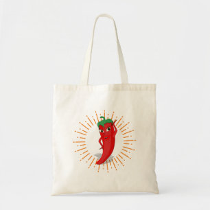 Red Pepper Diva With Vintage Sunburst Drawing Tote Bag