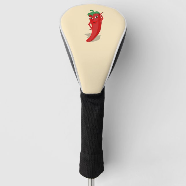 Red Pepper Drawing Custom Golf Head Cover (Front)