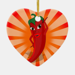 Red Pepper Superstar Ceramic Tree Decoration
