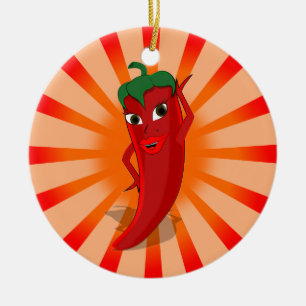 Red Pepper Superstar Ceramic Tree Decoration