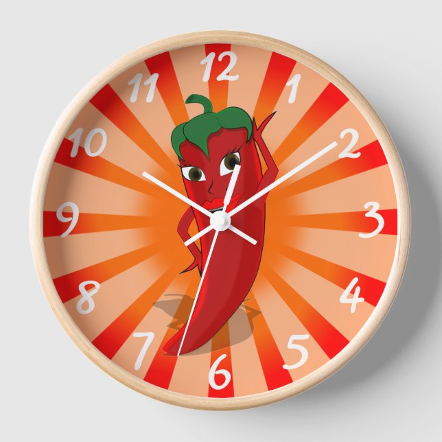 Red Pepper Superstar Clock (Front)