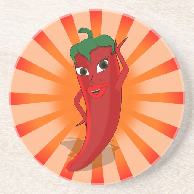 Red Pepper Superstar Coaster (Front)