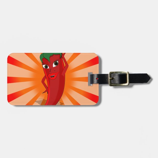 Red Pepper Superstar Luggage Tag (Front Horizontal)