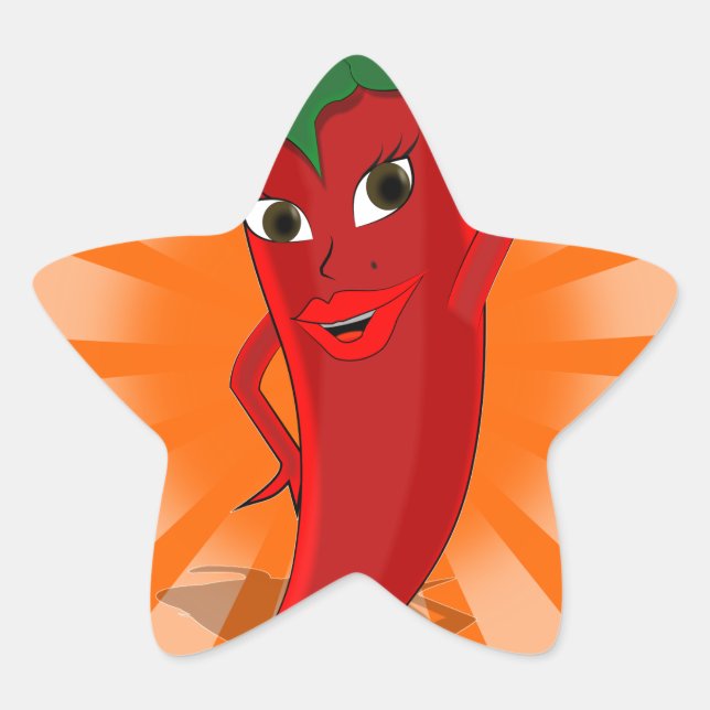 Red Pepper Superstar Star Sticker (Front)