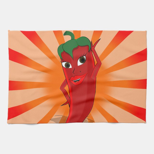 Red Pepper Superstar Tea Towel (Horizontal)