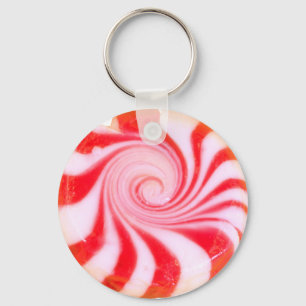 Red peppermint Christmas Mint Key Ring