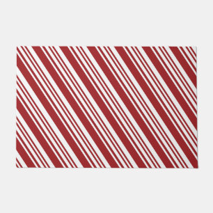Red Peppermint Stripe Doormat
