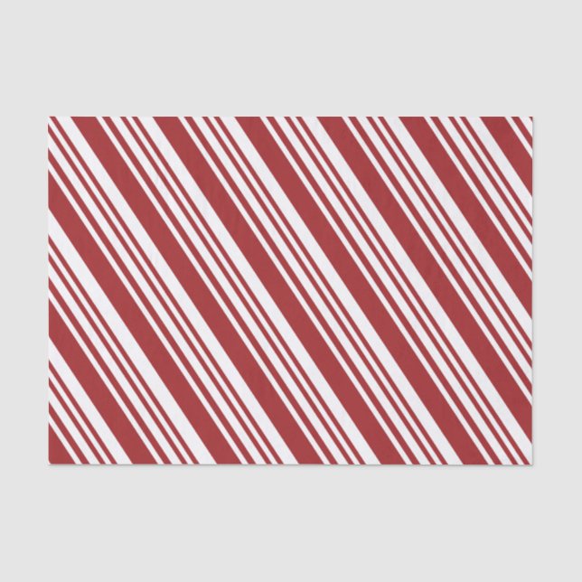 Red Peppermint Stripe Tissue Paper (Front)