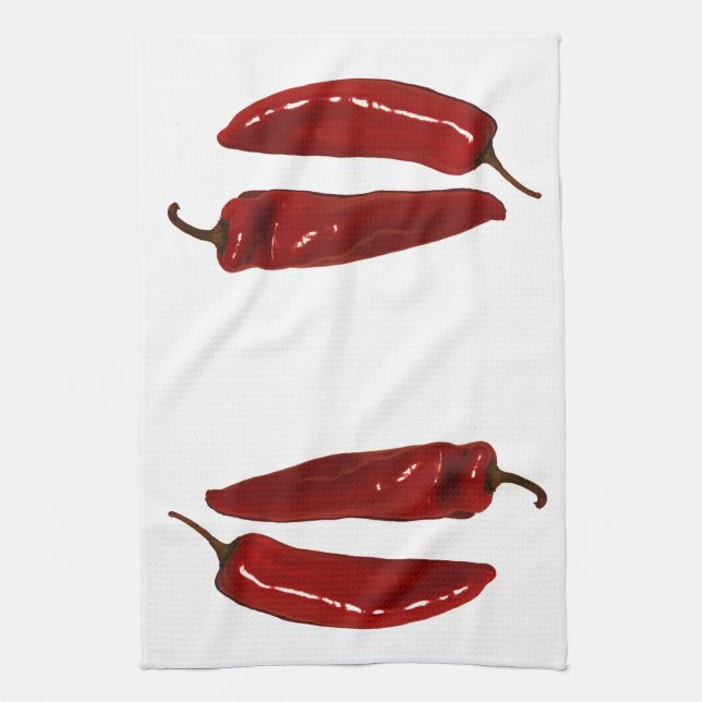 red peppers tea towel (Vertical)