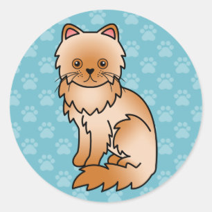 Red Persian Cat Classic Round Sticker