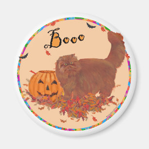 Red Persian Cat Halloween Magnet