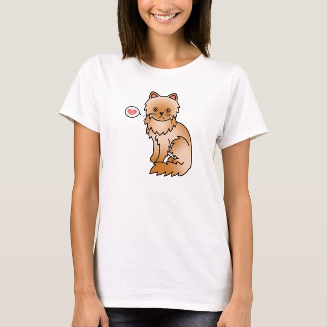 Red Persian Cat Love T-Shirt (Front)