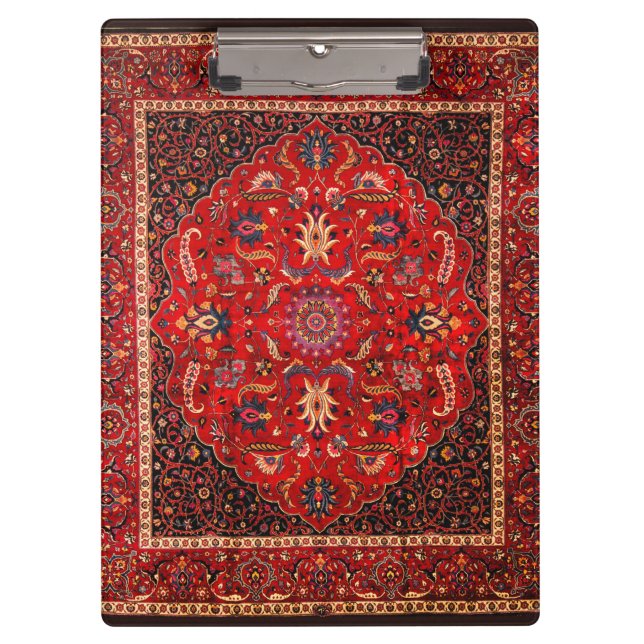 Red Persian Rug from Mashhad Clipboard (Front)