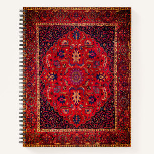 Red Persian Rug from Mashhad Notebook