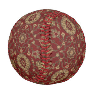 Red Persian scarlet arabesque tapestry Baseball