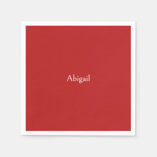 Red Personalised Baby Shower Napkin