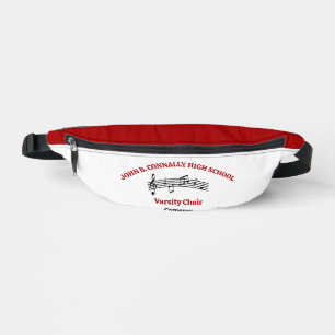 Red Personalised Choir Singer Music Notes Bum Bags