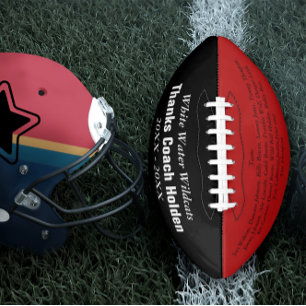 Red Personalised Coaches Name Team Members Year Football