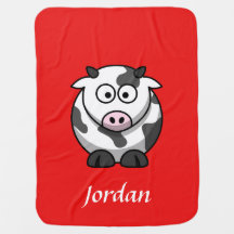 Red Personalised Cow Blanket