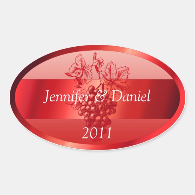 Red Personalised Custom Wine Labels (Front)