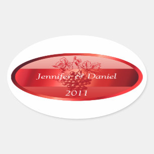 Red Personalised Custom Wine Labels