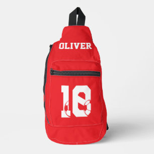 Red Personalised Football Boot Sling Bag