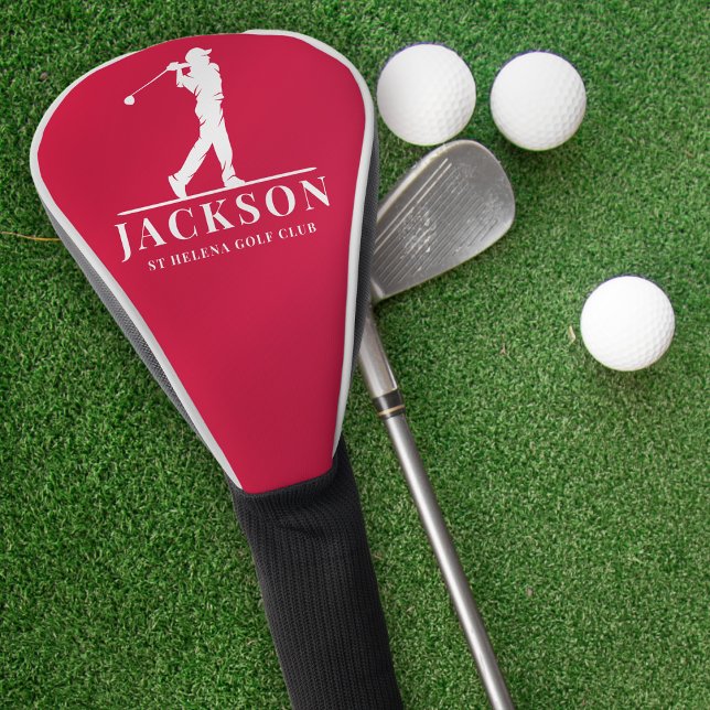 Red Personalised Monogram Golf Swing Golf Head Cover (Creator Uploaded)
