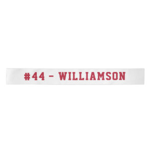 Red Personalised Name and Number Homecoming Satin Ribbon