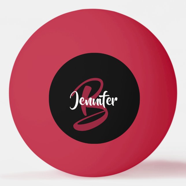 Red Personalised Ping Pong Ball (Front)