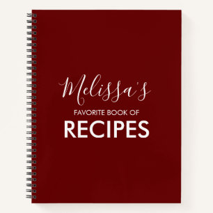Red Personalised Recipe Book