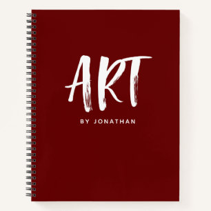 Red Personalised Sketchbook Your Name Notebook