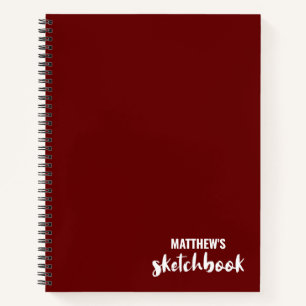  Red Personalised Sketchbook Your Name  Notebook