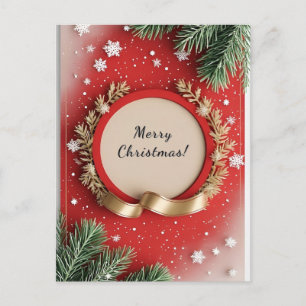 Red ✨ Personalised Snowflakes Festive Winter Holiday Postcard