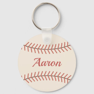 Red Personalised Vintage Baseball Keychain Gift