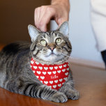 Red Pet Cat Custom Name Bandana<br><div class="desc">Red Pet Cat Custom Name Bandanna</div>