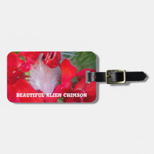 Red Petal Feather Art Print Luggage Tag