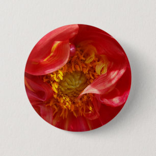 red petals 6 cm round badge