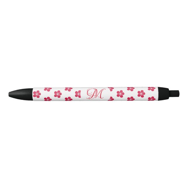 Red Petals Black Ink Pen (Front)