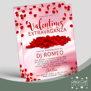Red Petals Pink Valentine's Day Extravaganza Event Flyer