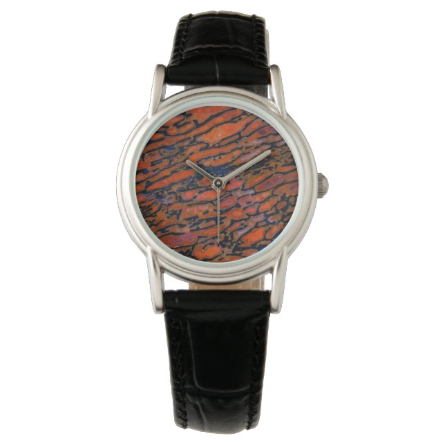 Red Petrified dinosaur bone Watch (Front)