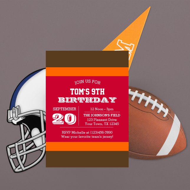 Red Pewter Orange Team Birthday Invitation (Creator Uploaded)