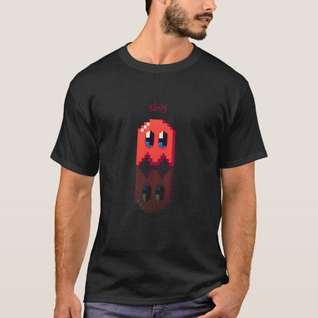 Red Phantom T-shirt Personal Name PacMan Black (Front)