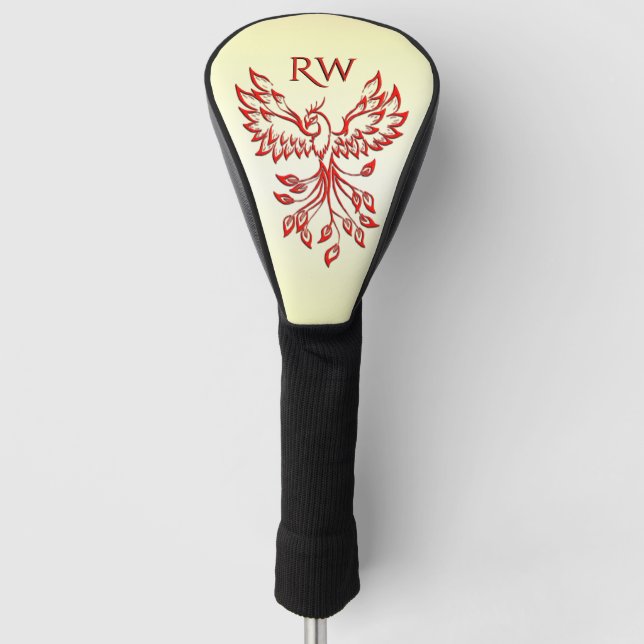 Red Phoenix Rises Golf Head Cover (Front)