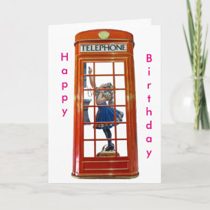 Red Phone-Box for Birthday-greeting-card Card