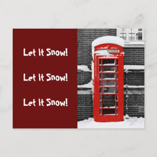Red Phone Box Holiday Postcard