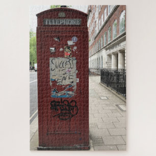 Red Phone Box Success is Peace London UK Jigsaw Puzzle